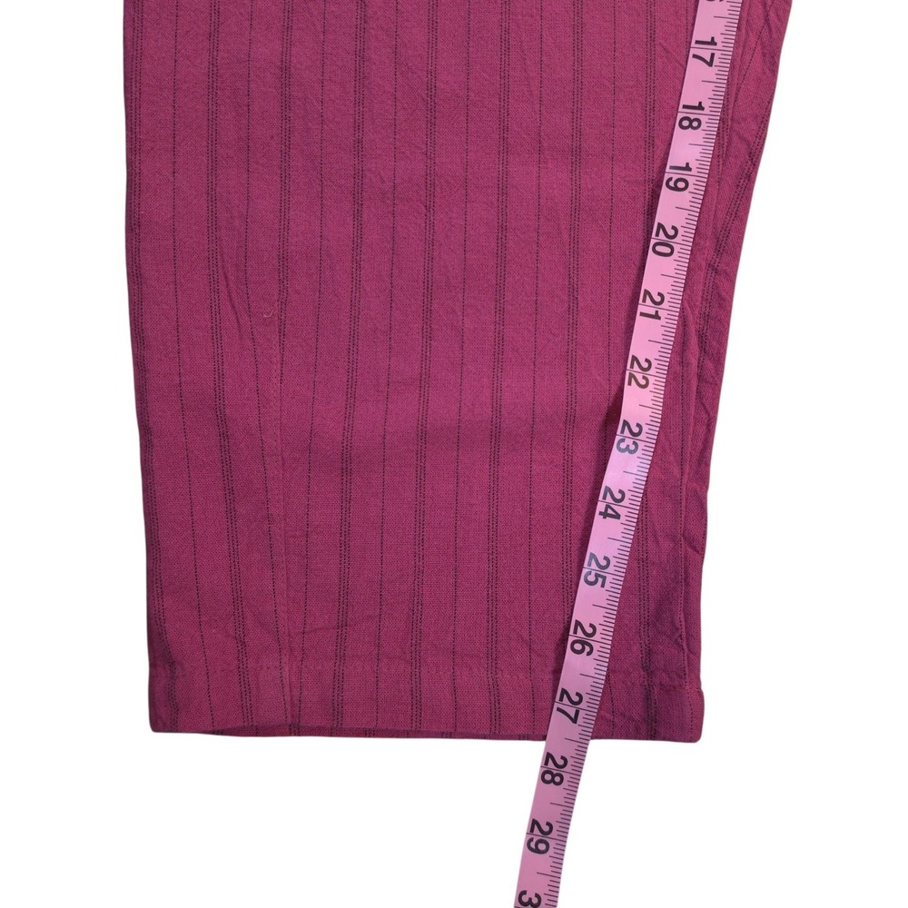Gudrun Sjoden Pink Pinstripe Organic Cotton Hemp Pants Womens Medium Lagenlook - Picture 5 of 8